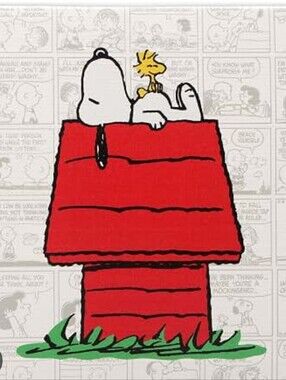 Peanuts Snoopy & Woodstock Doghouse Comic Strip Glass Cutting Board